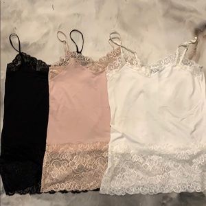 WHBM set of 3 lace camisoles.